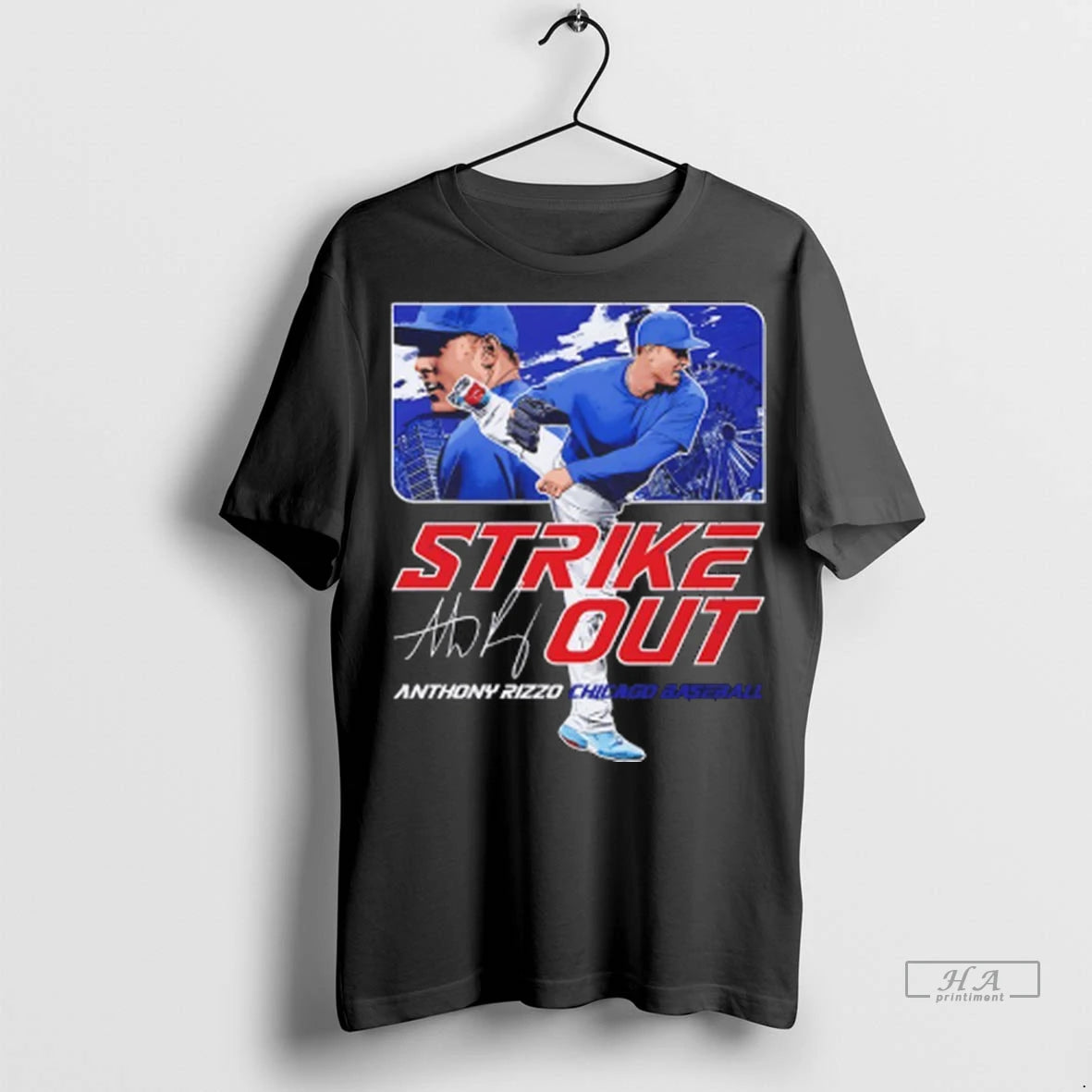 Official Strikeout Anthony Rizzo Chicago Baseball Autographed Tshirts Sweater