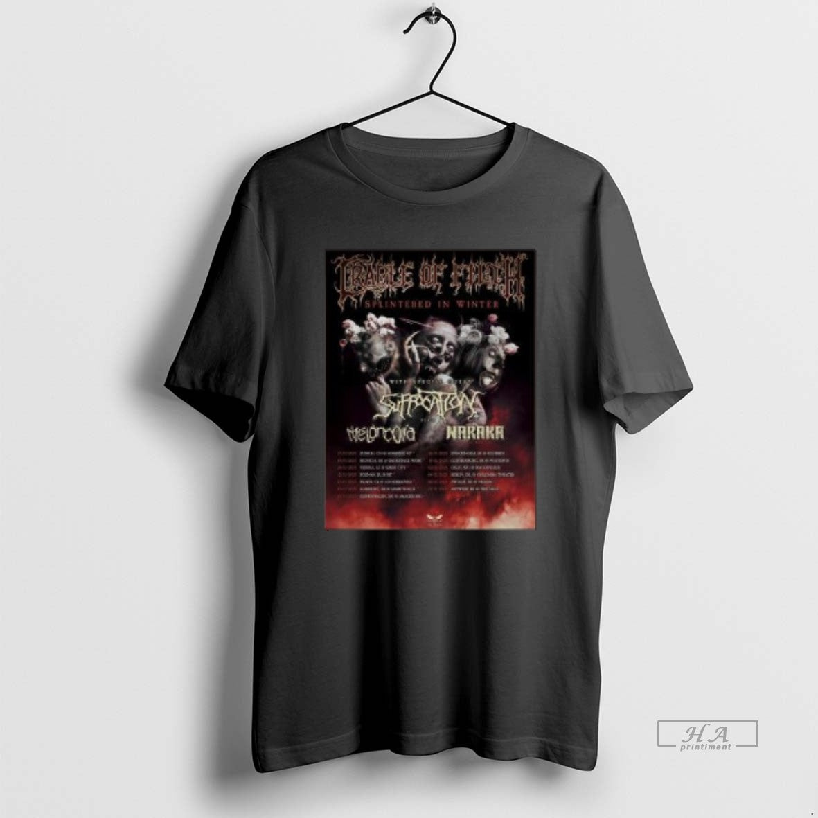Official Suffocation Splintered In Winter Tour 2025 Circle Black