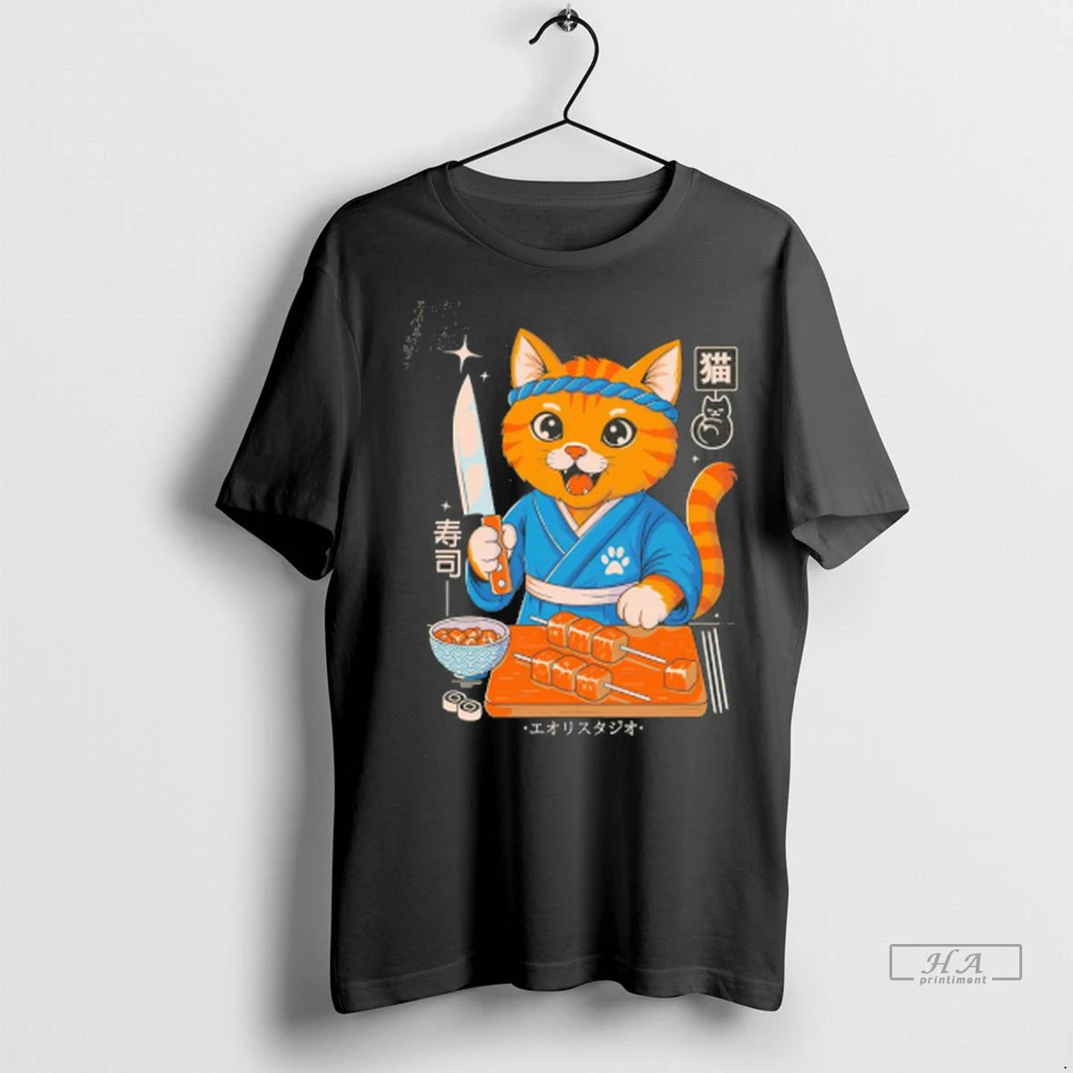 Official Sushi Cat Samurai Tee Tshirts Sweater
