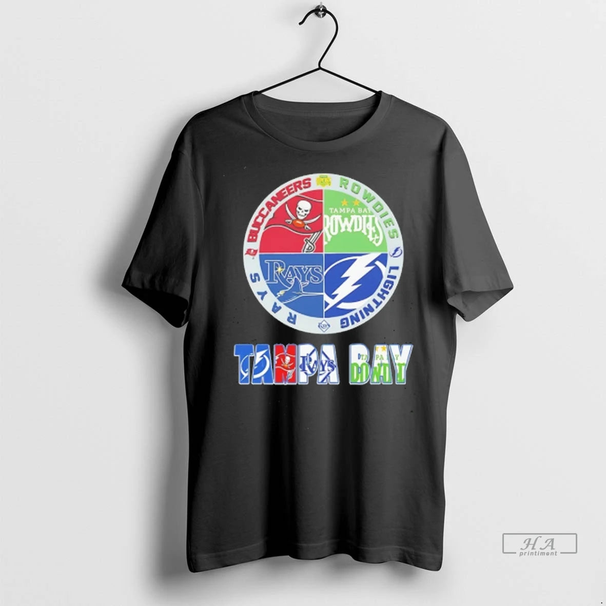 Official Tampa Bay Sports Team Buccaneers Rowdies Lightning And Rays Logo Tee Tshirts Sweater