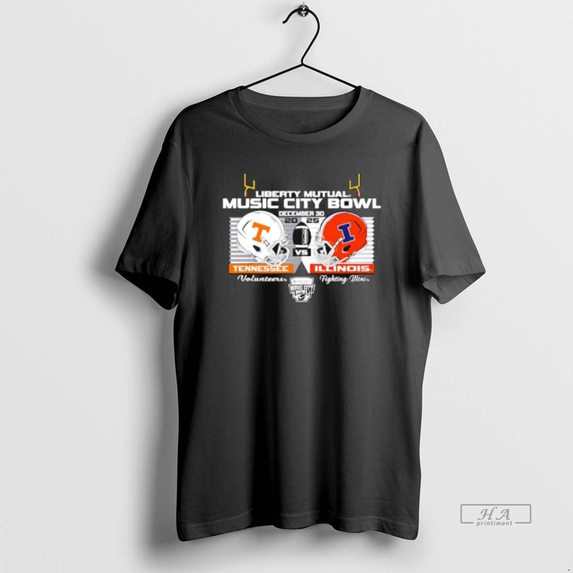 Official Tennessee Vs Illinois Football 2025 Music City Bowl Black Head To Head
