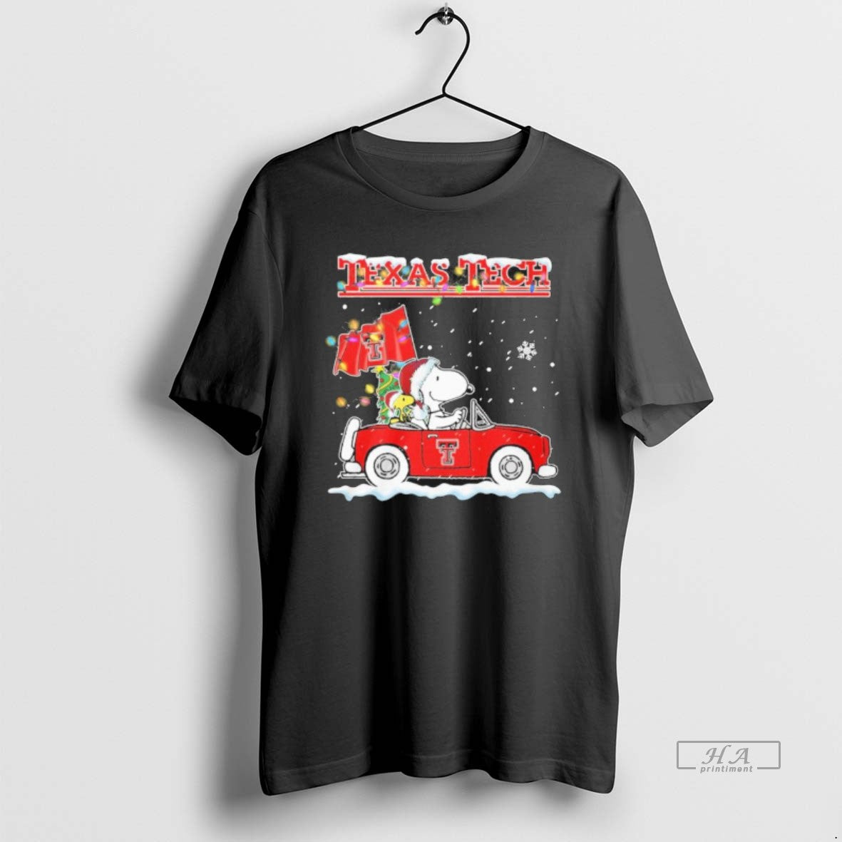 Official The Peanuts Driving Carx Texas Tech Red Raiders Christmas