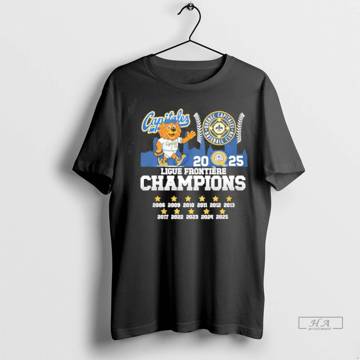 Official The Quebec Capitales 2025 Ligue Frontiere Champions Mascot Tee Tshirts Sweater
