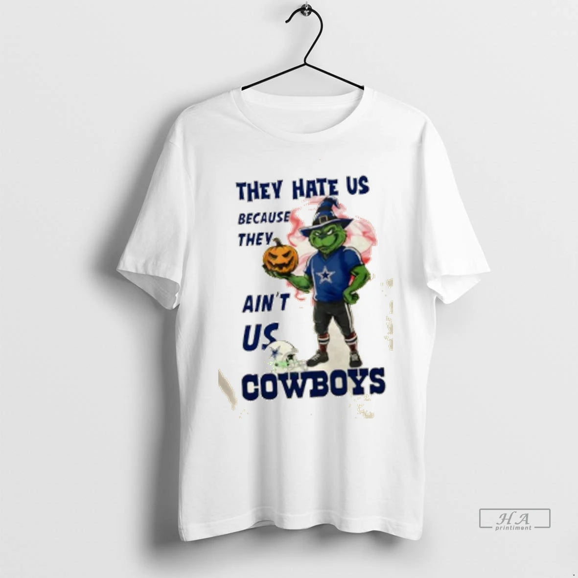 Official They Hate Us Because They Aint Us Dallas Cowboys Grinch Happy Halloween Tshirts Sweater