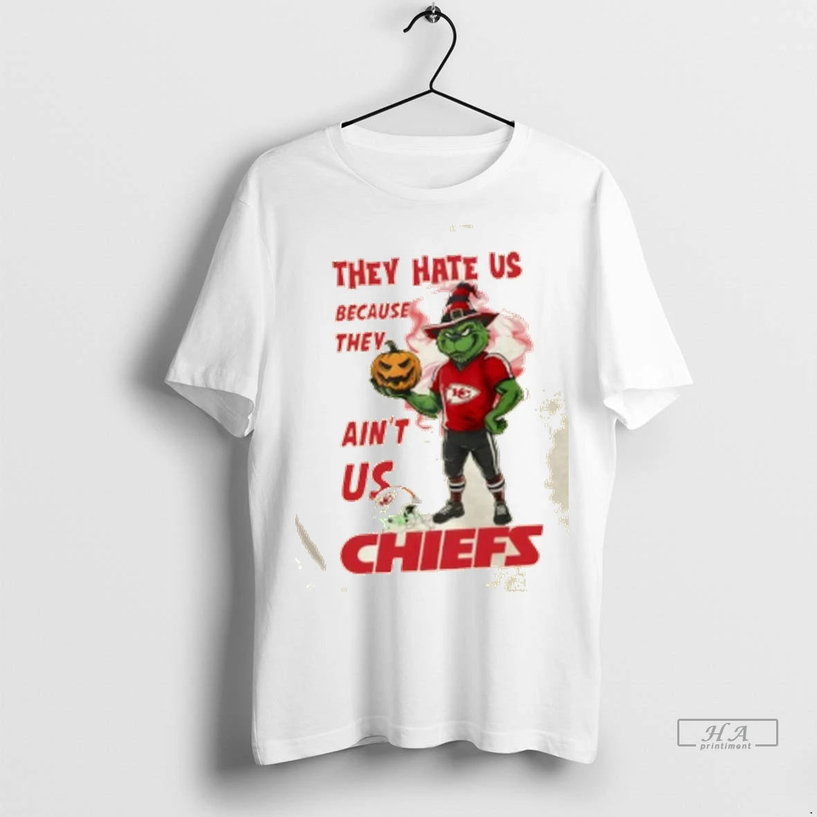 Official They Hate Us Because They Aint Us Kansas City Chiefs Grinch Happy Halloween Tshirts