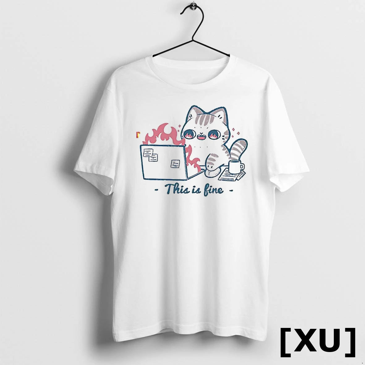 Official This Is Fine Cat Tshirts Sweater