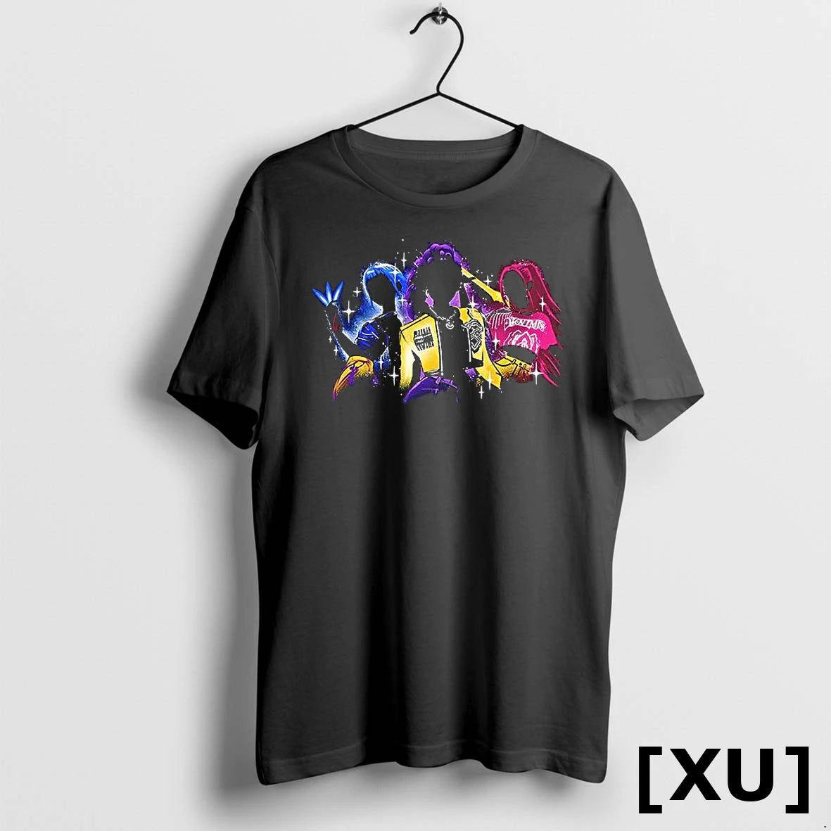 Official Three Powerful Girls Silhouette Pop Art Neon Glow Action Pose Graphic Tshirts Sweater