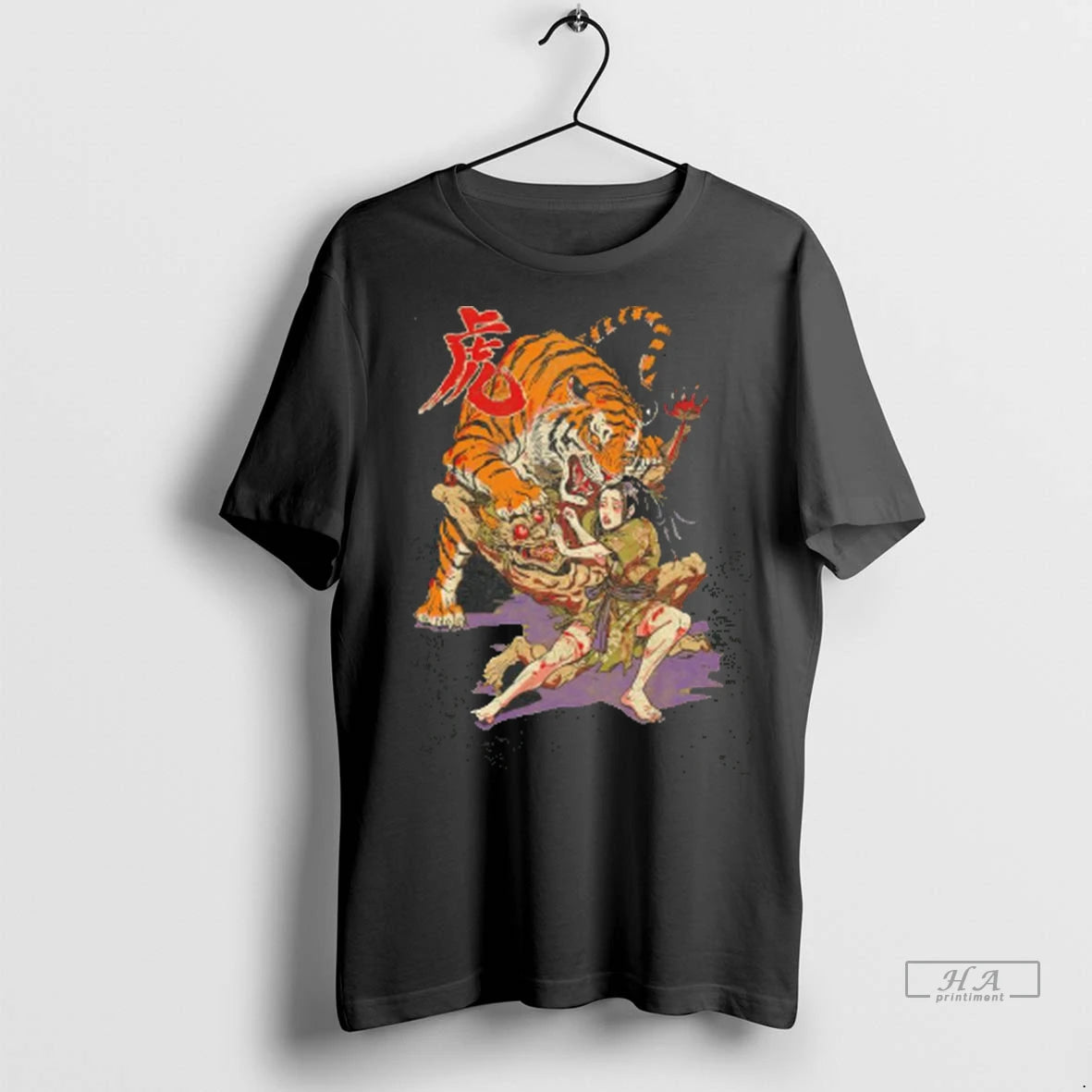 Official Tiger Vs Demon And Woman Tee Tshirts Sweater