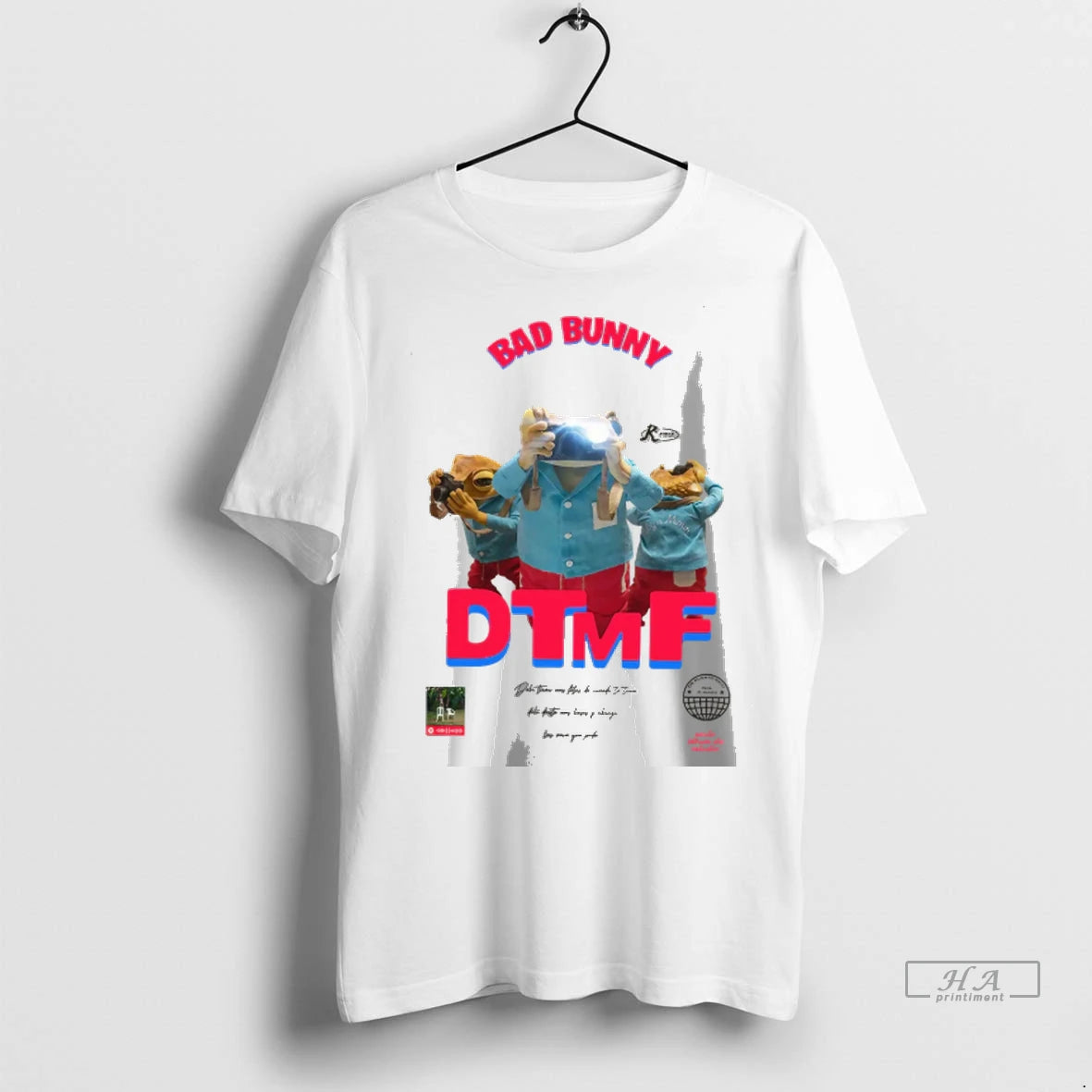 Official Trendy Camiseta Bad Bunny Dtmf Latin Music Retro Album Cover Para El Mundo