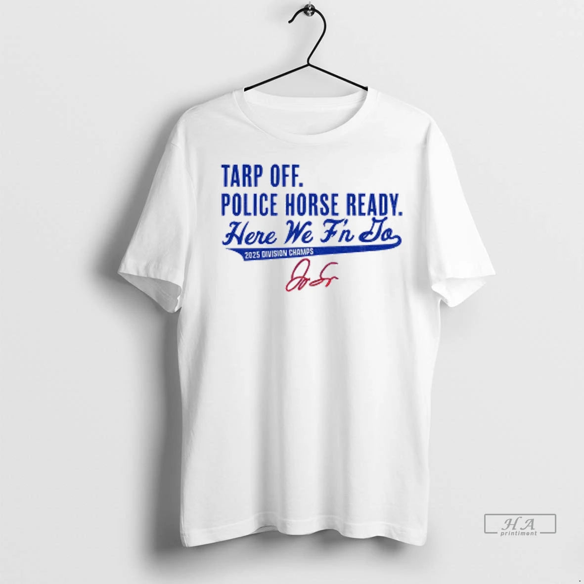 Official Trendy George Springer Toronto Blue Jays Mlb Tarp Off Police Horse Ready Here We