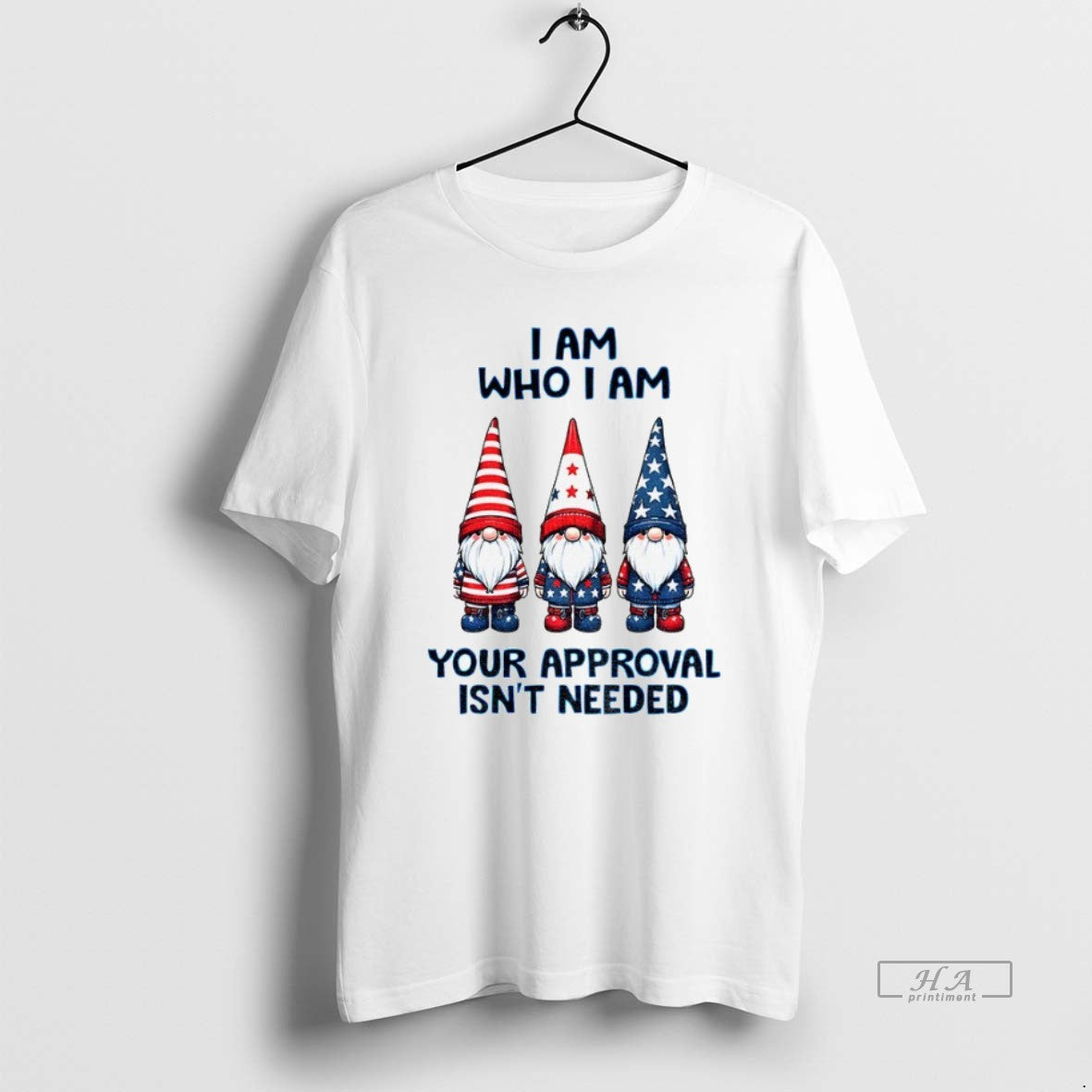 Official Trendy Gnome I Am Who I Am Your Approval Isnt Needed Merry Christmas Tee