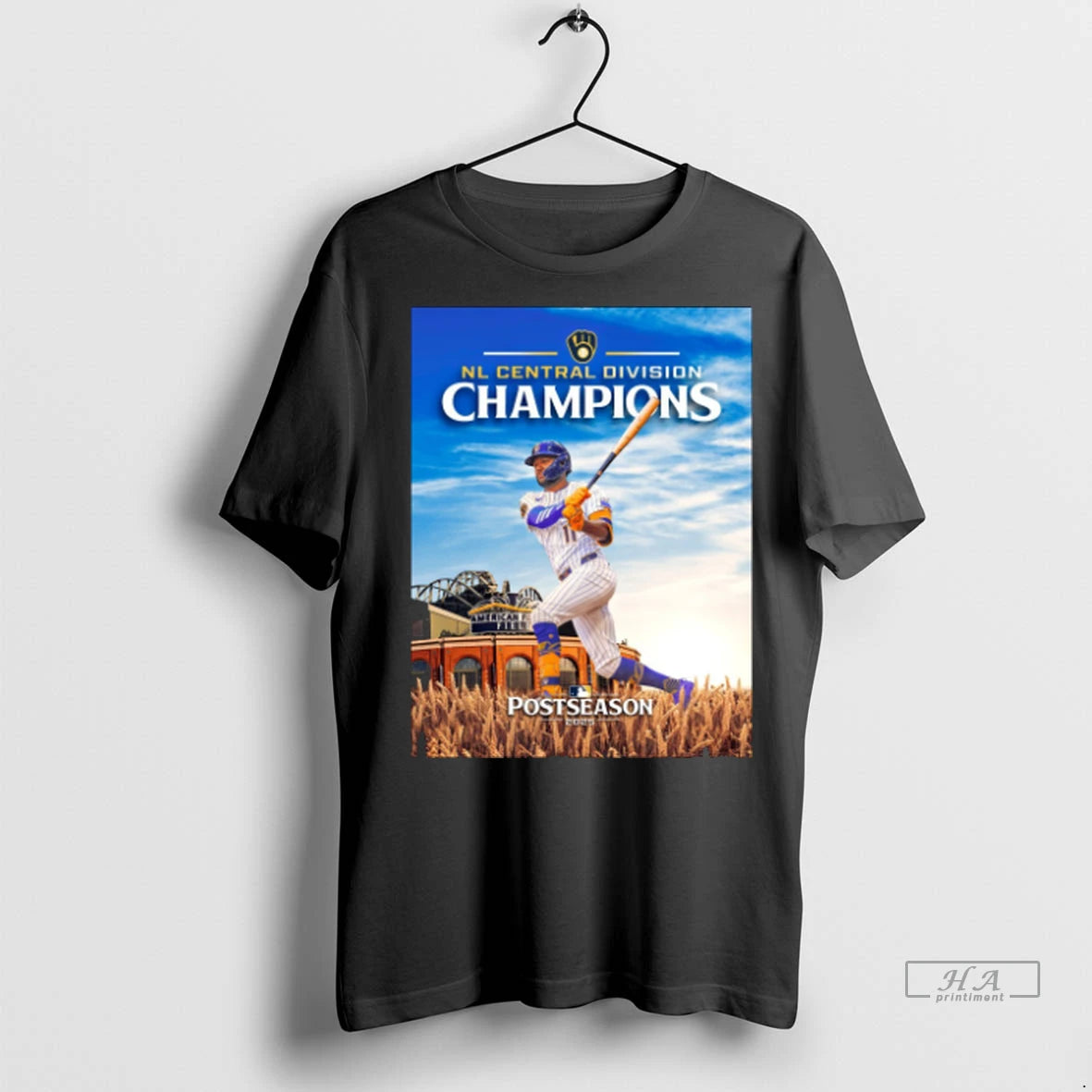 Official Trendy Jackson Chourio Milwaukee Brewers Nl Central Division Champions 2025 Mlb Postseason At American