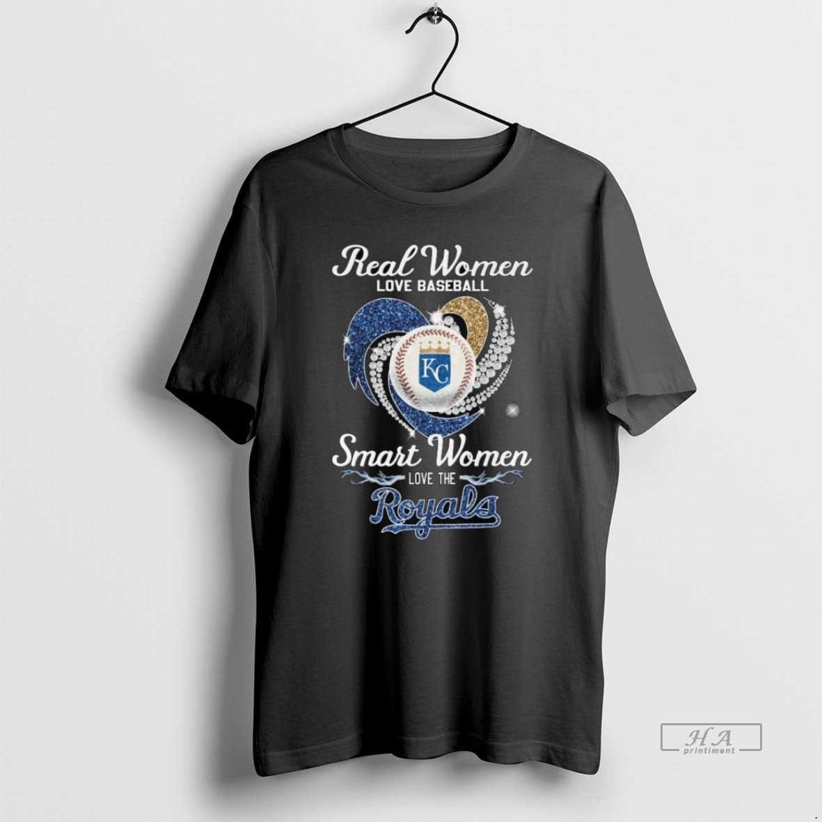 Official Trendy Real Women Love Baseball Smart Women Love The Kansas City Royals Diamond Heart