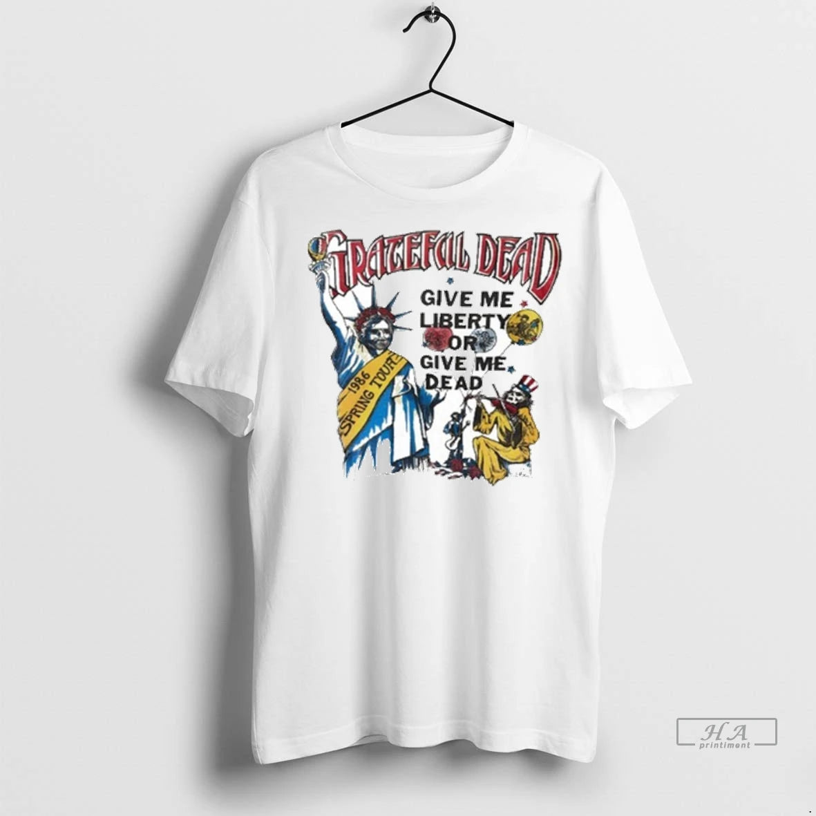 Official Trendy Grateful Dead 1986 Spring Tour Give Me Liberty Or Give Me Dead Lot