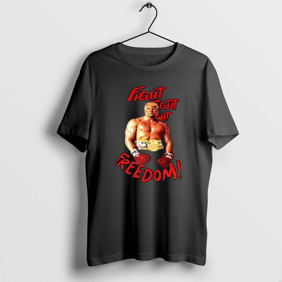 Official Trump Boxing Fight Fight For Freedom Circle Black