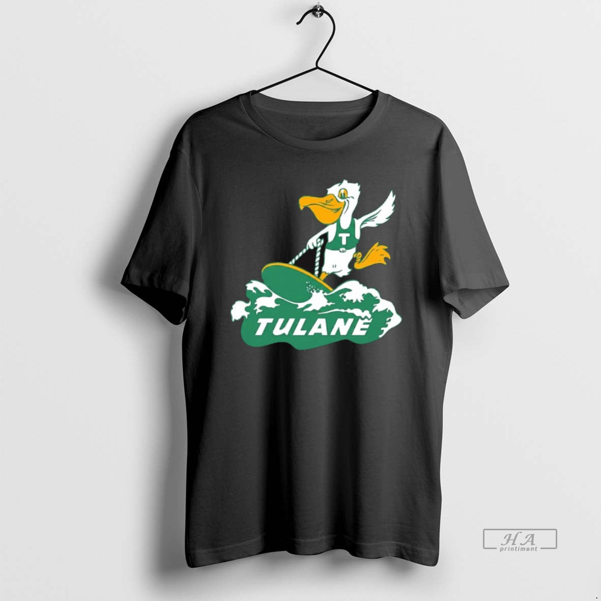 Official Tulane Green Wave Mascot Surfboard Logo
