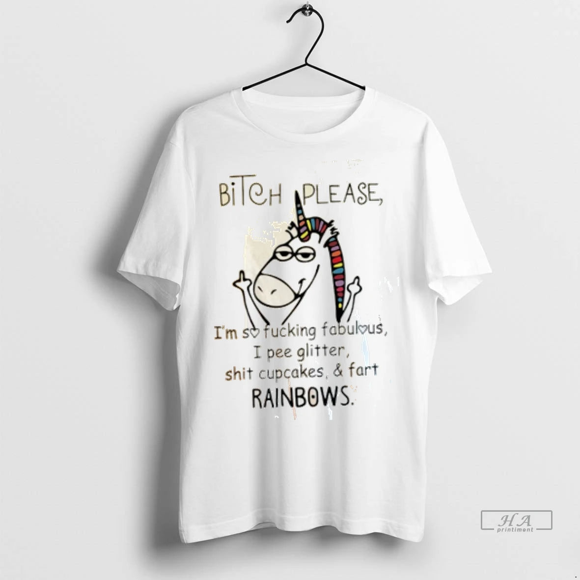 Official Unicorn Middle Finger Bitch Please Im So Fucking Fabulous I Pee Glitter Tshirts Sweater
