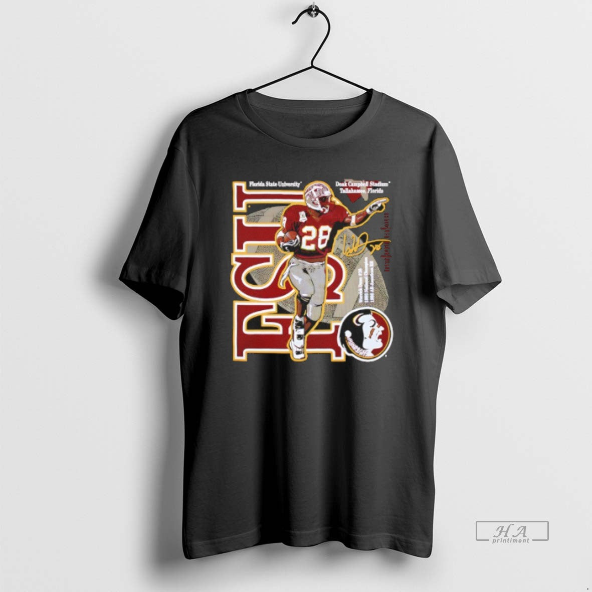 Official Warrick Dunn Fsu Seminoles No 28 Signature Graphic