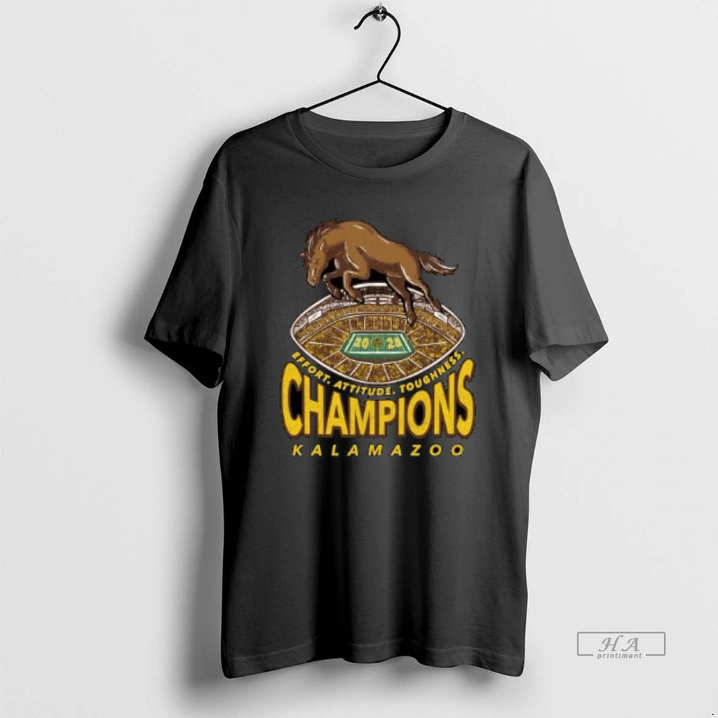Official Western Michigan Broncos Kalamazoo Conference Champions Effort Attitude Toughness 2025 Circle Black