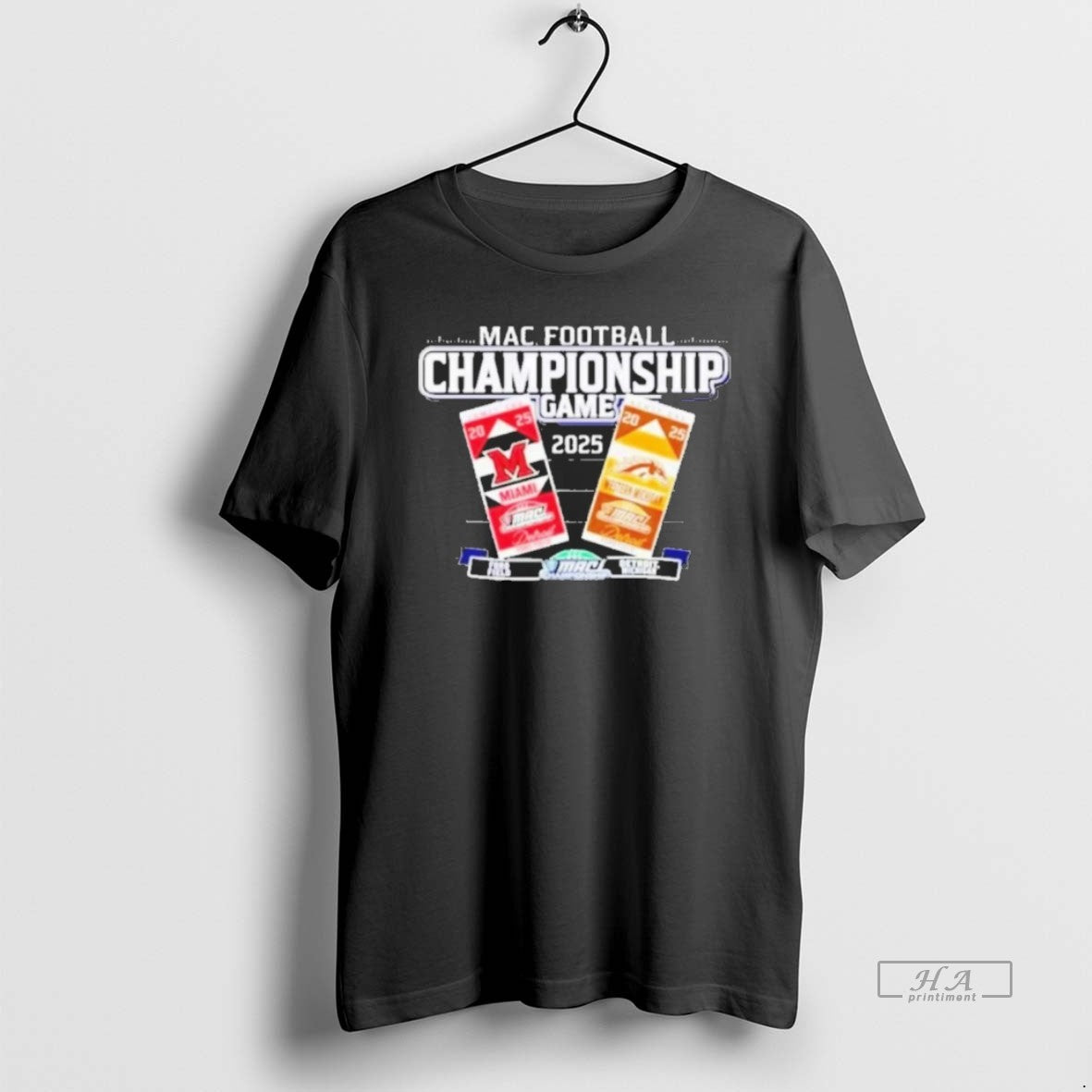 Official Western Michigan Broncos Vs Miami Redhawks 2025 Mac Football Champions Card