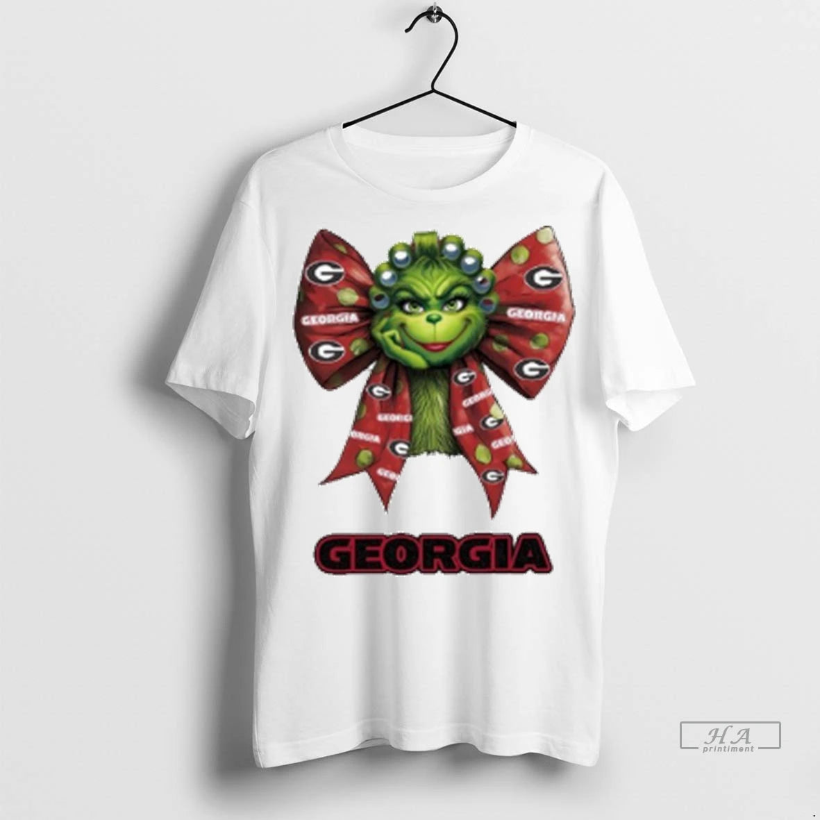Official Women Grinch Bow Tie Georgia Logo Tshirts Sweater