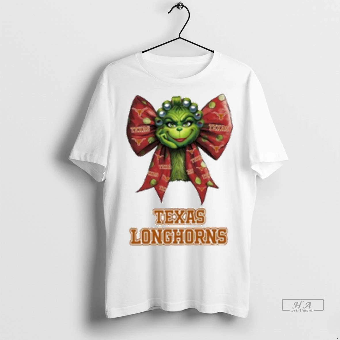 Official Women Grinch Bow Tie Texas Longhorns Logo Tshirts Sweater
