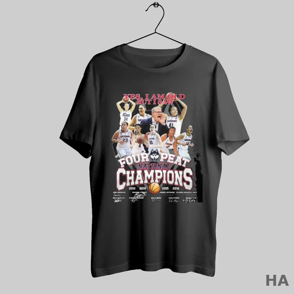 Official Yes I Am Old But I Saw Unicorn Huskies Four Peat National Champions 2013