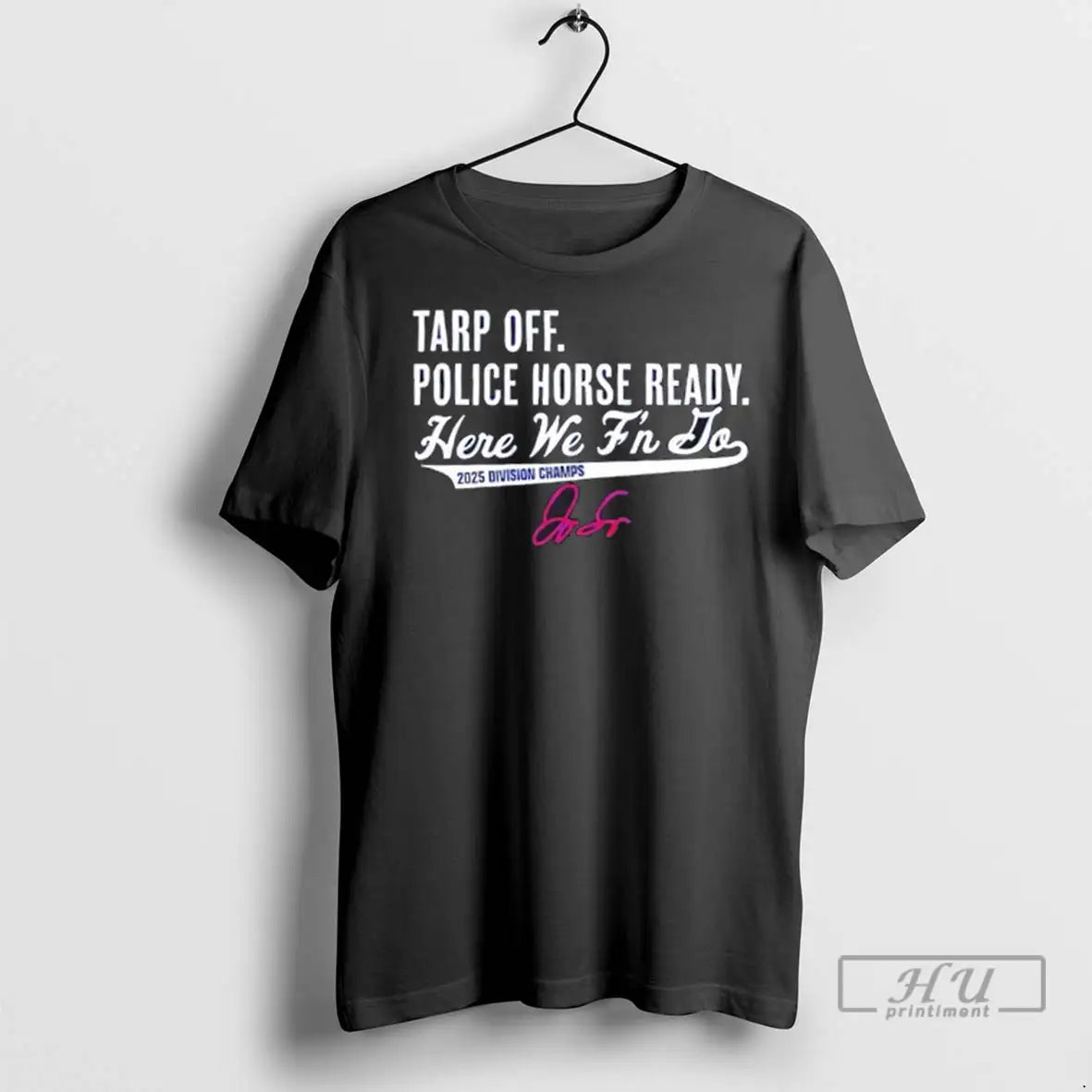 Officials 2025 Division Champs Toronto Blue Jays George Springer Tarp Off Police Horse Ready