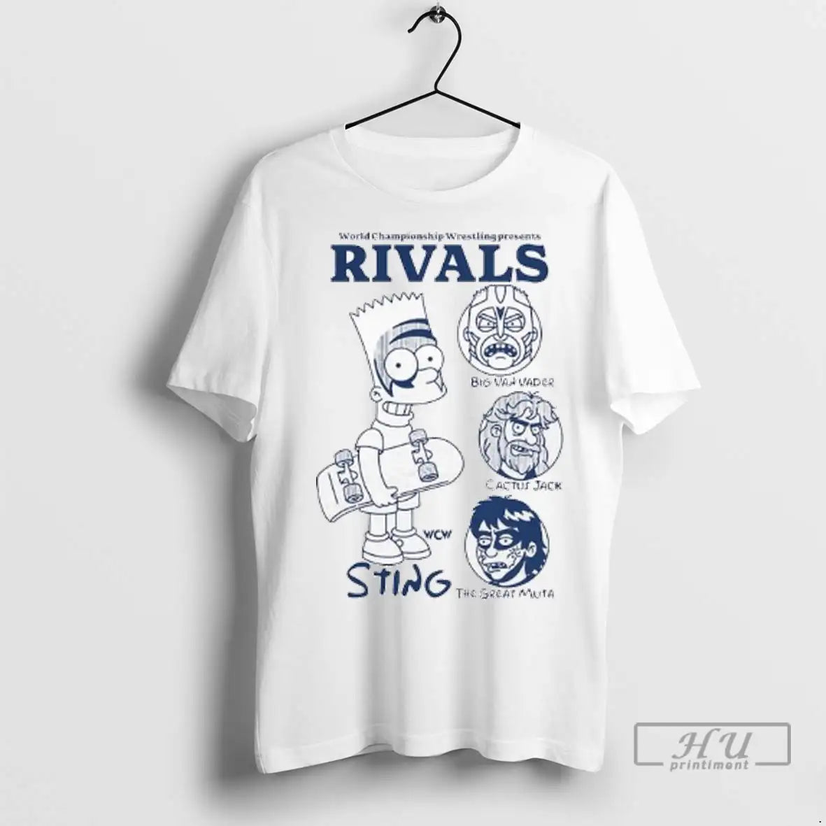 Officials Bart Simpson World Championship Wrestling Presents Rivals Wcw Sting Ladies T Shirts
