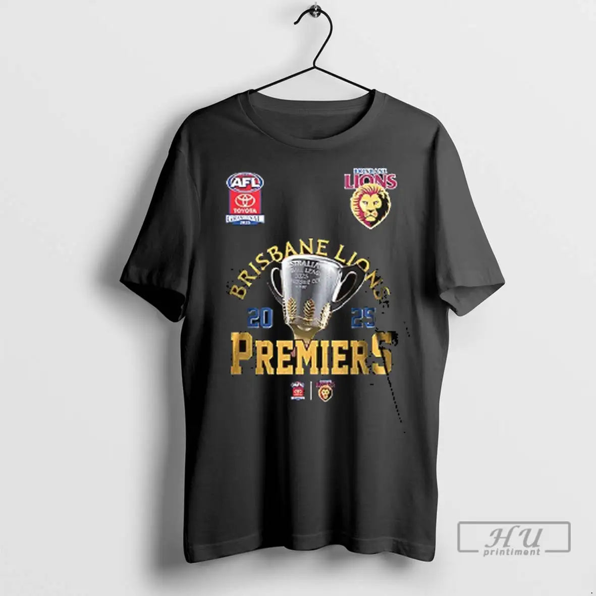 Officials Brisbane Lions 2025 Premiers Trophy T Shirts