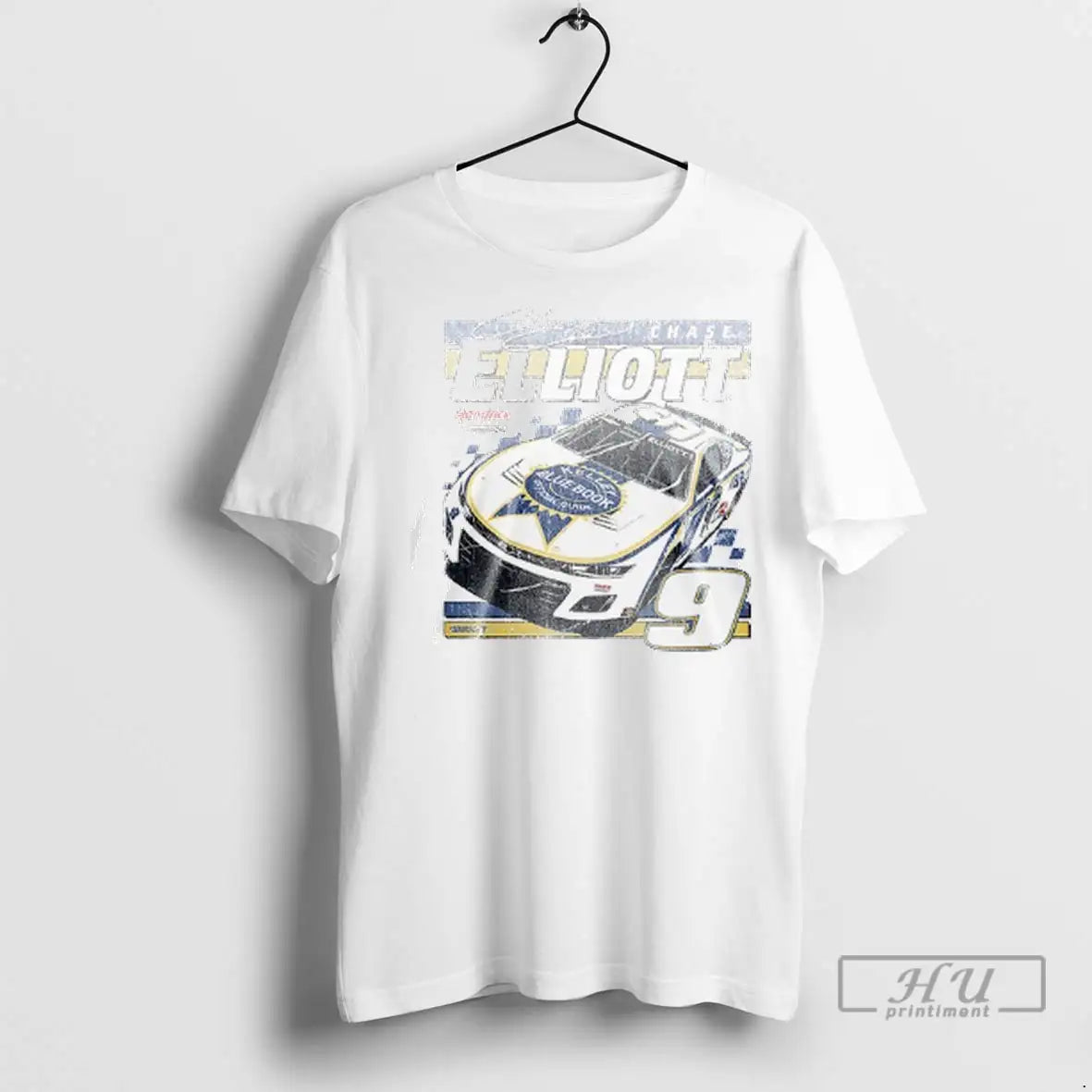 Officials Chase Elliott Ice Blue Racing Signature T Shirts