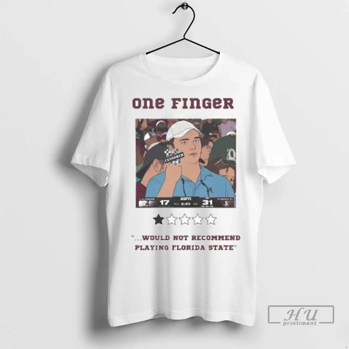 Officials Fsu Fan One Finger Would Not Recommend Playing Florida State Seminoles T Shirts