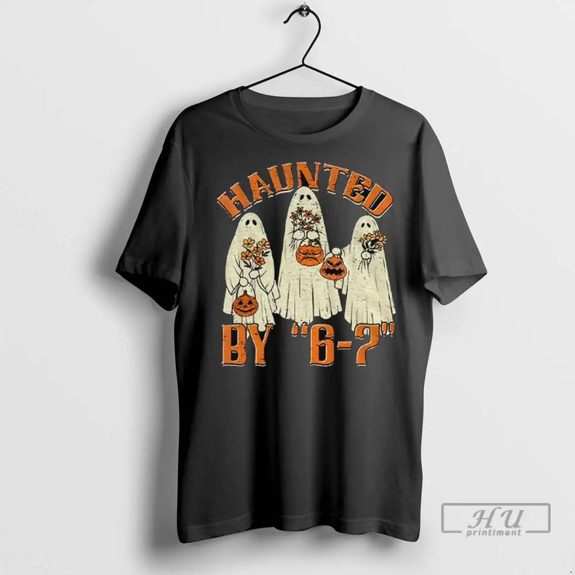 Officials Ghost Pumpkin Haunted By 6 7 Meme Halloween 2025 T Shirts