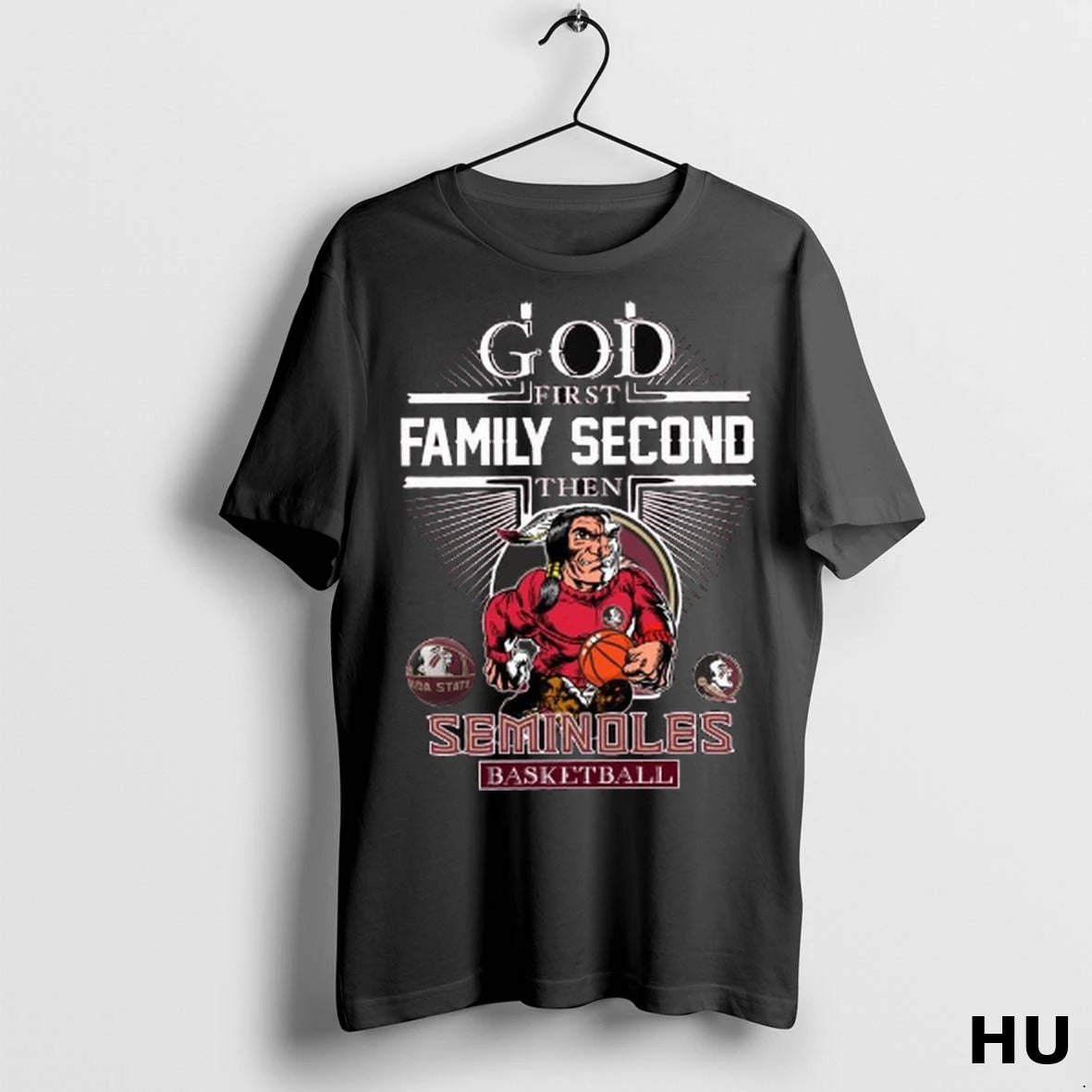 Officials God First Family Second Then Florida State Seminoles Basketball Mascot 2025 Long Sleve