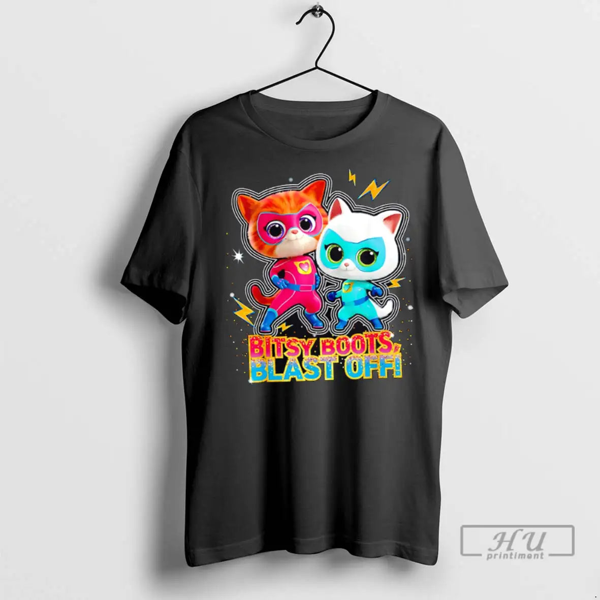 Officials Hero Cat Super Kitties Bitsy Boots Blast Off T Shirts
