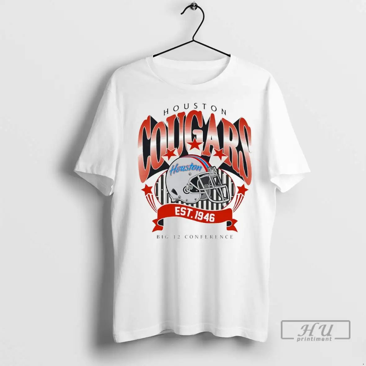 Officials Houston Cougars Big 12 Conference Est 1946 Helmet T Shirts