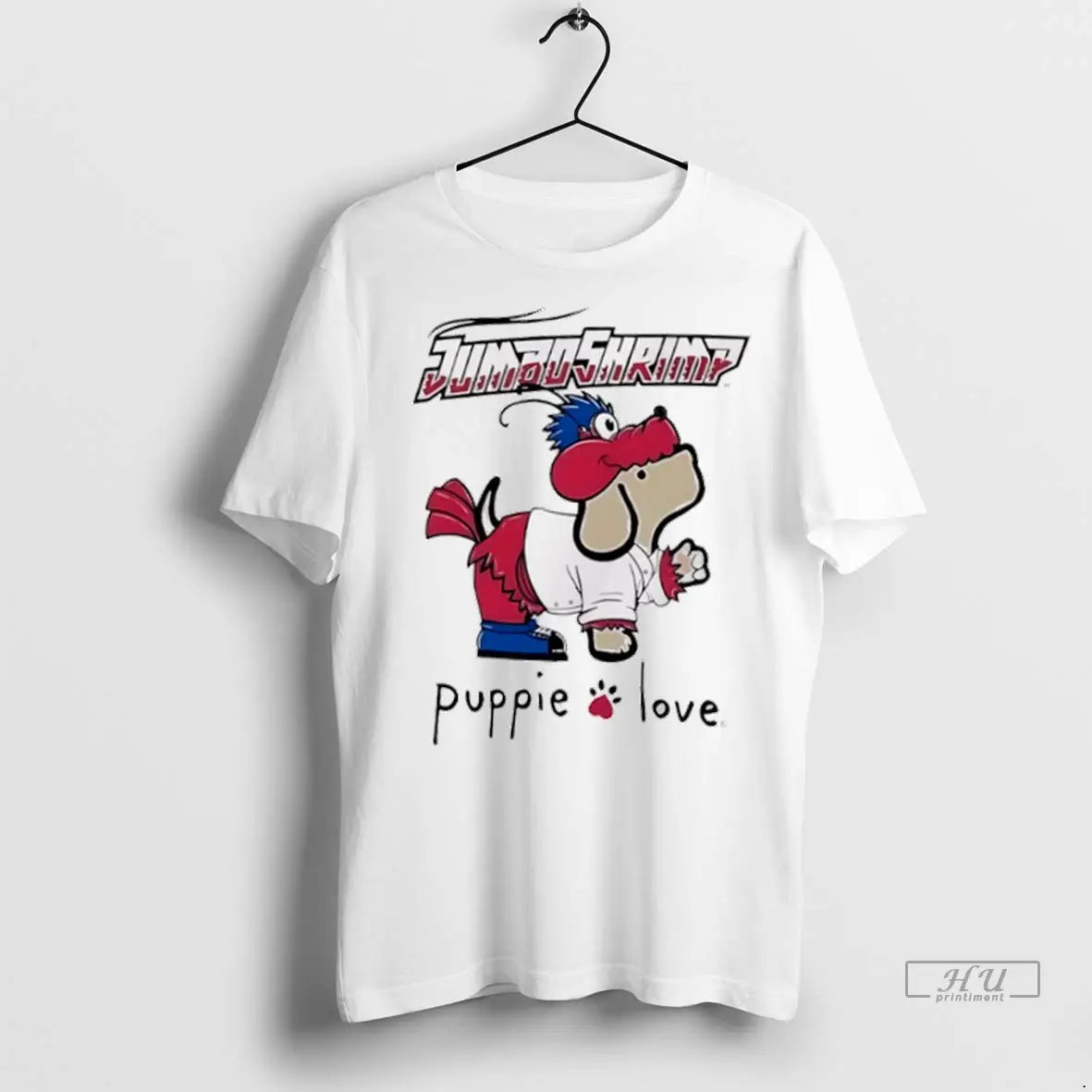 Officials Jacksonville Jumbo Shrimp Puppie Love Sky Mascot T Shirts