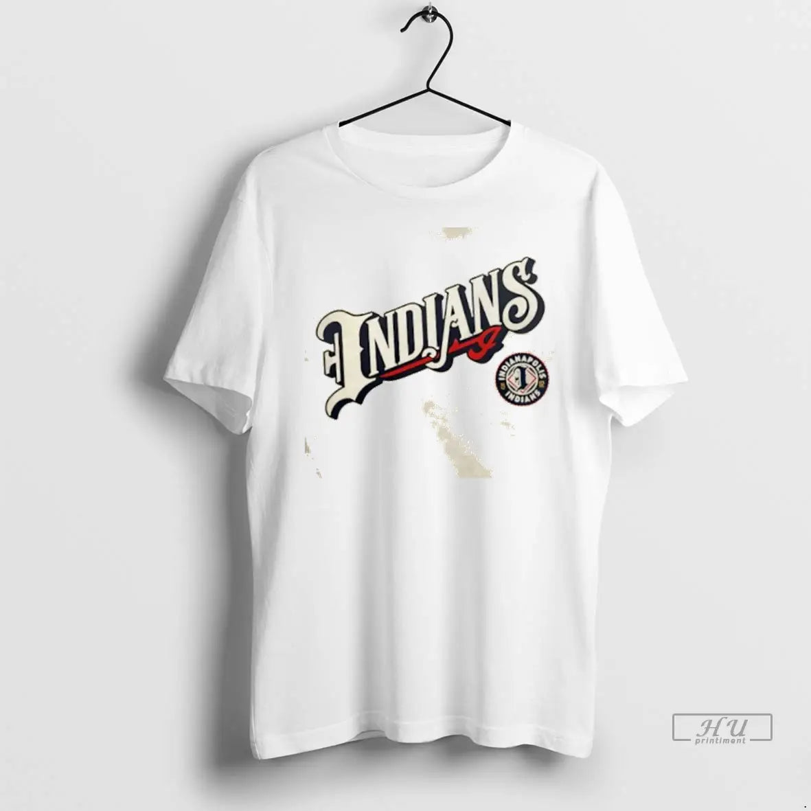 Officials Mlb Indianapolis Indians Logo 2 Sided T Shirts