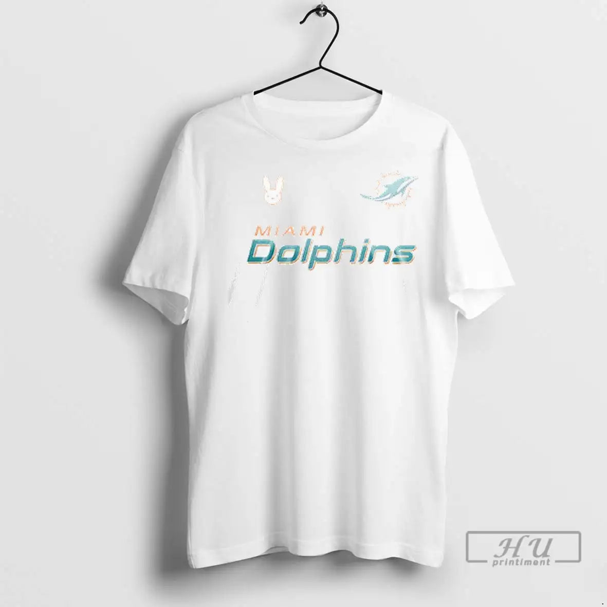 Officials Miami Dolphins X Bad Bunny Frog Mascot Signature T Shirts