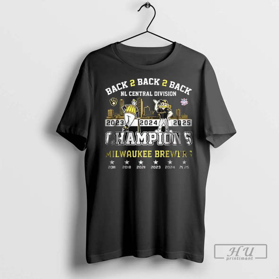 Officials Milwaukee Brewers Nl Central Division Champions 2025 Back 2 Back 2 Back Mascot Name