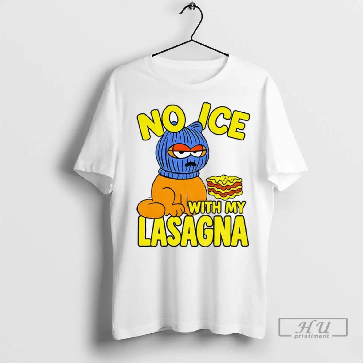 Officials Orange Cat No Ice With My Lasagna Funny Meme T Shirts