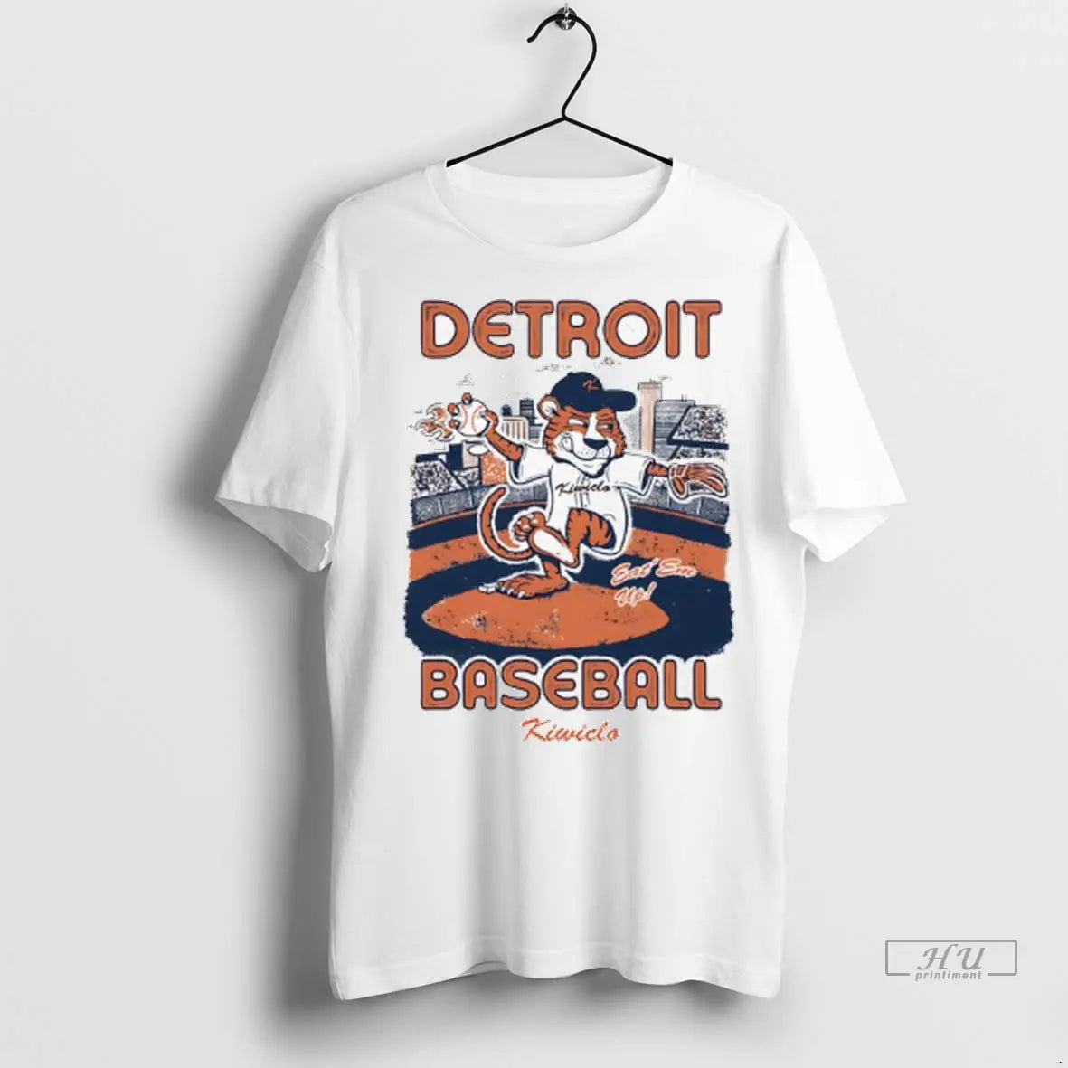 Officials Paws Mascot Of The Detroit Tigers Baseball Team Eat Em Up Ladies T Shirts