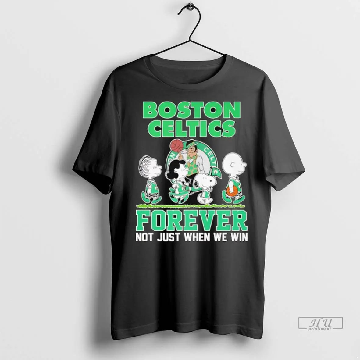 Officials Peanuts Comic Characters Boston Celtics Forever Not Just When We Win Ladies T Shirts