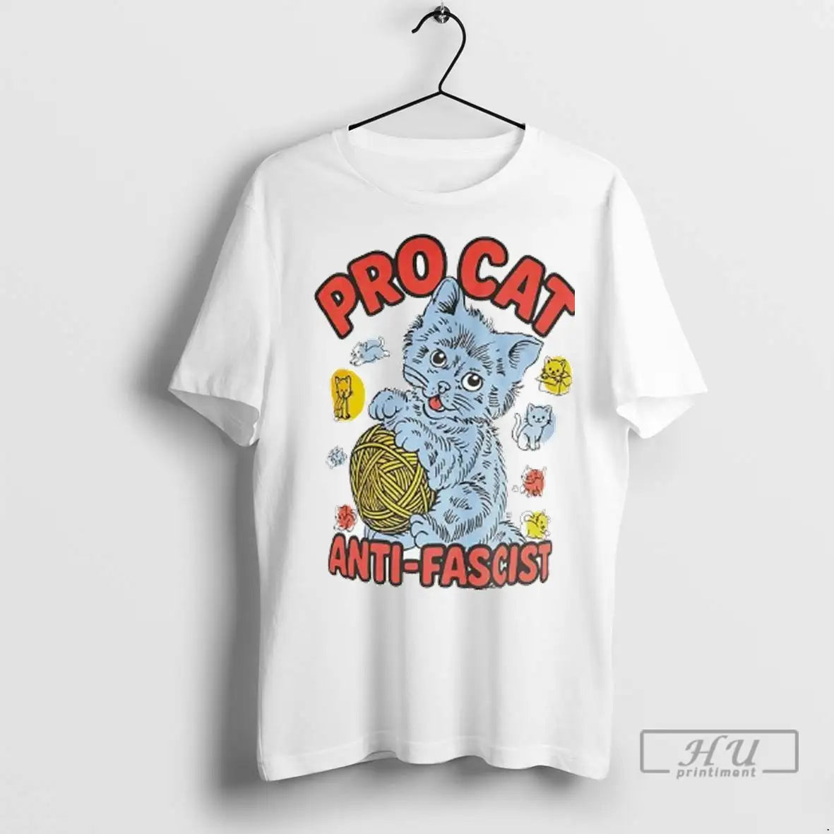 Officials Pro Cat Anti Fascist Cat Ball Of Yarn T Shirts