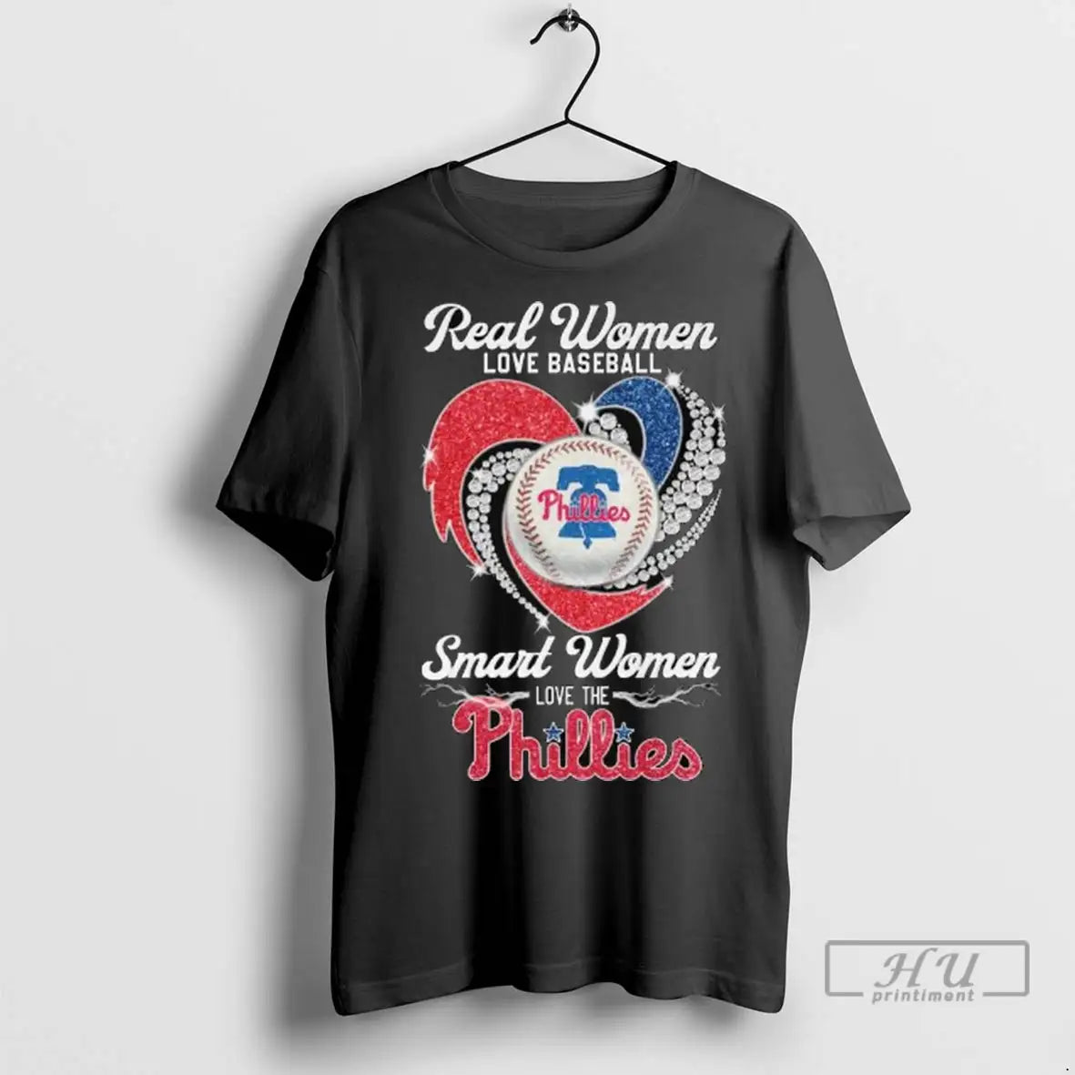 Officials Real Women Love Baseball Smart Women Love The Philadelphia Phillies Diamond Heart 2025 Long
