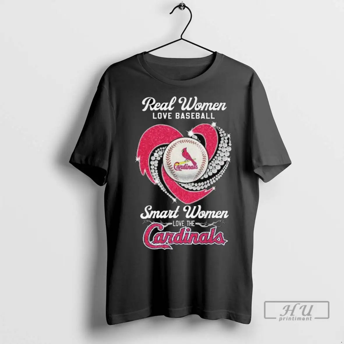 Officials Real Women Love Baseball Smart Women Love The St Louis Cardinals Diamond Heart 2025