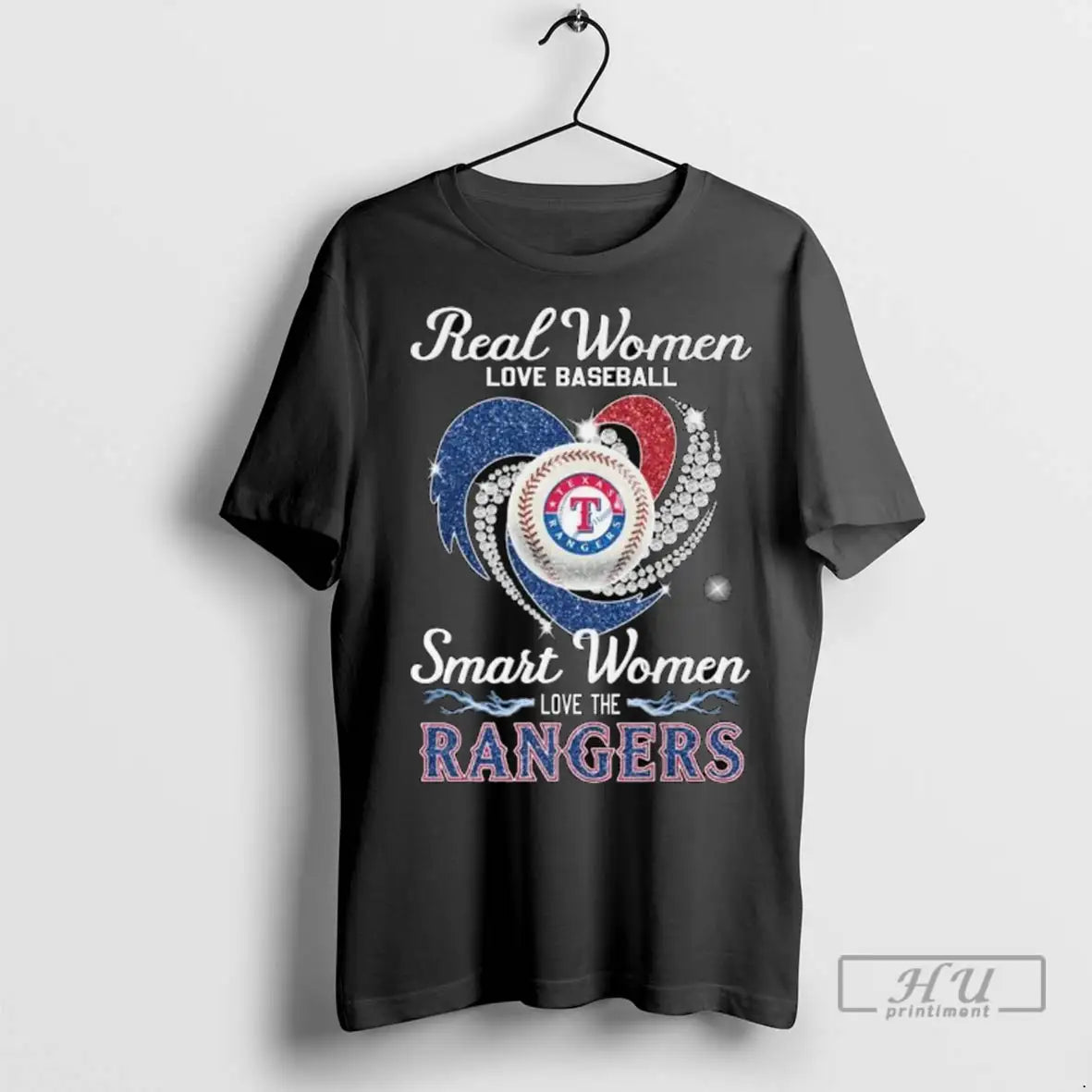 Officials Real Women Love Baseball Smart Women Love The Texas Rangers Diamond Heart 2025 Long