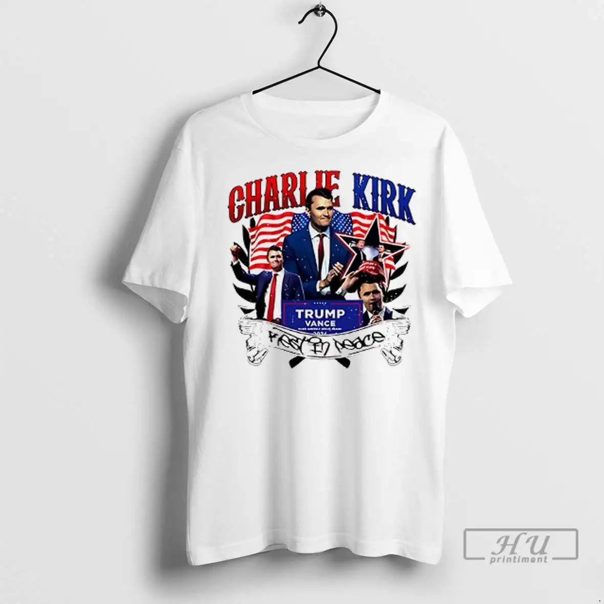 Officials Rest In Peace Charlie Kirk Make America Graet Again Signature 2 Sided T Shirts