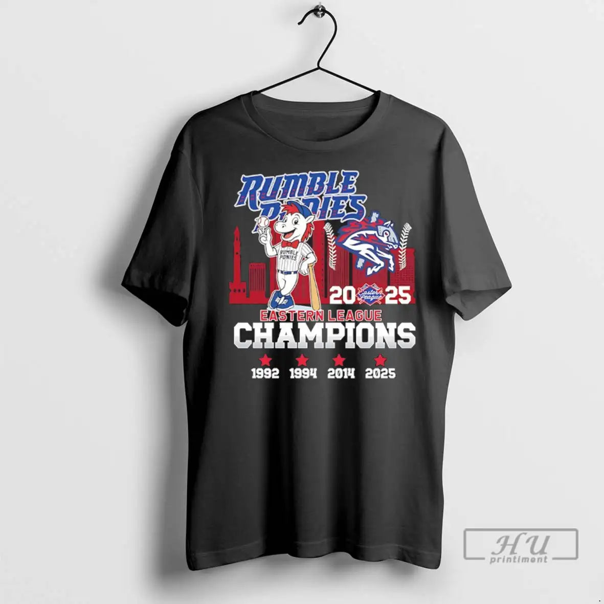 Officials Rumble Ponies 2025 Eastern League 4x Champions Mascot T Shirts