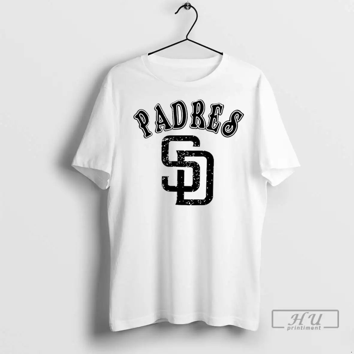 Officials San Diego Padres Rebel Athletics Stacked Logo T Shirts